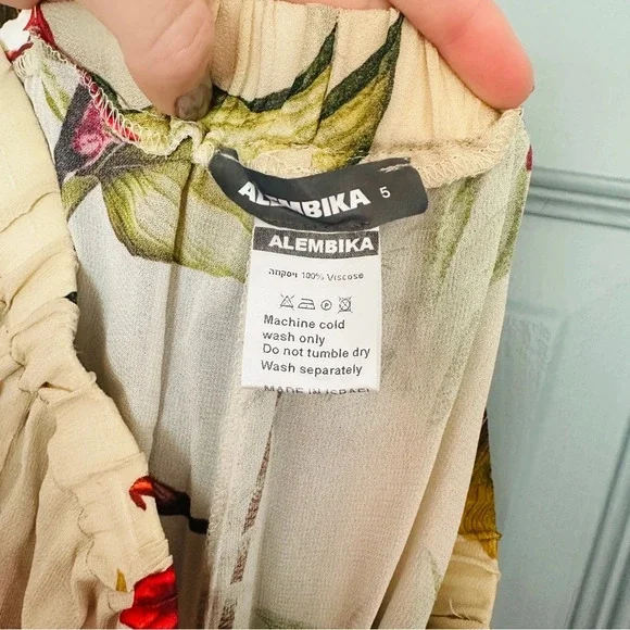 Alembika Artful Home Women’s Floral Wide Leg Punto Pants - Picture 8 of 8